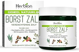 Herbion Naturals Chest Rub, Natuurlijke Kalmerende Zalf, Verlicht Verstopping van de Borst, Vermindert Spierpijn, Volwassenen en Kinderen vanaf 2 jaar, 3.53 Oz