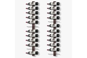 B4Life Stojak na wino montowany na ścianie, ścienny stojak na wino na 24 butelki wina drewniane stojaki na wino na ścianę, uchwyt na wino montowany na ścianie stojaki na butelki wina do kuchni, jadalni, baru