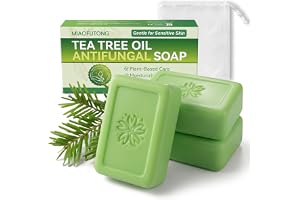 3 stycken terädsolja tvål 115 g naturlig tvål Tea Tree Oil Soap | Naturliga ingredienser djuprengöring antibakteriell tvål bit för ansikte kropp mild derma lättnad fett borttagning