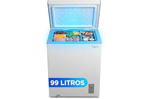 MIDEA 99L Small Freezer | Horizontal Freezer Convertible to Refrigerator with Inverter Motor, Electronic Temperature Control, Baskets with Handle | Silent Chest 38 db Low Consumption