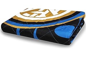 Inter F.C Couvre-lit matelassé pour lit 1 Place, Couette de Printemps, 170 x 260 cm