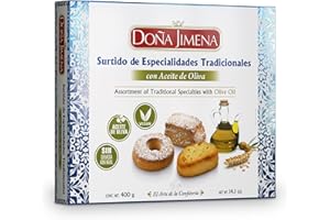 DOÑA JIMENA - Surtido Tradicional con Aceite de Oliva, Producto Vegano, Especialidades, Placer para compartir, 400grCalidad Suprema