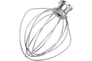 YILANJIN K45WW Batidor de Alambre para KitchenAid, Compatible con Accesorios de Batidora KitchenAid, Mezclador de Alambre para Batidora, Repuesto del Accesorio Batidor de 6 Alambres