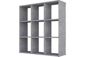 Polini Home separador de ambientes librería separador de ambientes estante gris 9 compartimentos