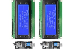 ARCELI 20x4 2004 LCD Display Modul, DC 5V LCD-Bildschirm-Anzeigemodul Zeichen Bildschirm mit TWI IIC I2C LCD Schnittstelle Adapter (Blau/2004)（2 Stück）