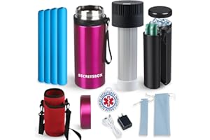 SECRETSBOX Insulin Kühlbox Elektrisch, USB Medikamenten kühlbox für Reisen, TSA Genehmigt Diabetiker Kühltasche mit 4 Biogel-Eisbeuteln, Portable Insulin kühltasche, Rot