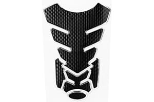 ‎AKOZON Gastankschutz Motorrad Tank Pad, 3D Motorrad Gas Öl Kraftstofftank Aufkleber Pad Schutz Dekoration(Black Silver Edge)