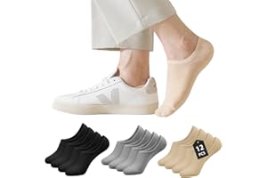 CAUDBLOR Skarpetki, 12 par, damskie, męskie, niewidoczne stopki, bawełniane skarpetki z antypoślizgowymi silikonowymi naszywkami na podeszwach, rozmiary 36-39, 39-42