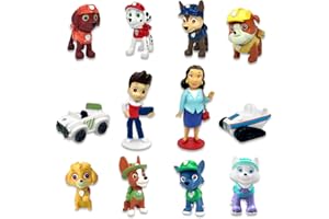 PQKL-PARTY 12 Stück Paw Patrol Tortendeko Figuren, Paw Patrol Kuchen Deko, Paw Patrol Geburtstag Deko und Paw Patrol Deko für Junge und Mädchen, Geeignet für Kindergeburtstage.