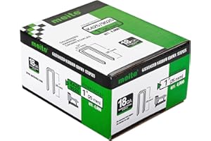 meite 9025 - Grapas de corona estrecha tipo 90 para pistola grapadora, calibre 18, 25 mm de longitud, grapas galvanizadas para muebles, cajas de madera, manualidades (4000 piezas)