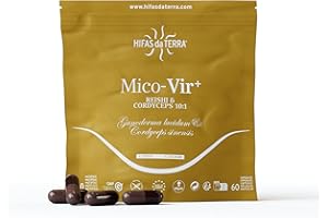 HIFAS DA TERRA - Mico-Vir+ Extractos Puros de Reishi y Cordyceps con Vitamina C - Refuerzo inmunitario natural, energía y recuperación - Extracto de Hongos - Refill 60 Cápsulas