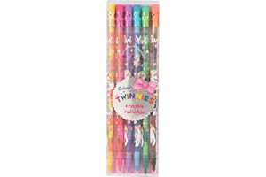 Depesche 12279 Ylvi-Colour Twinnies, 6 Crayons 2 Couleurs chacun et des gommes, Multicolore