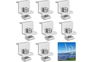 RAINPOP 8 Stück 30mm Solarmodul Halterung, Solarpanel Halterung Endklemme, Solar Endklemme, Befestigung Solarmodul Verstellbare, Solar Panel Randklemme Halterungen, Z-Halterung für Wohnmobile Boot Dach Wand