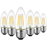 LVWIT Flame LED Filament Candle Bulbs E27 (Thin Cap) &ndash; 7 W Equivalent to 75 W, 1055 Lumens, Warm White 2700 K, Retro Vintage