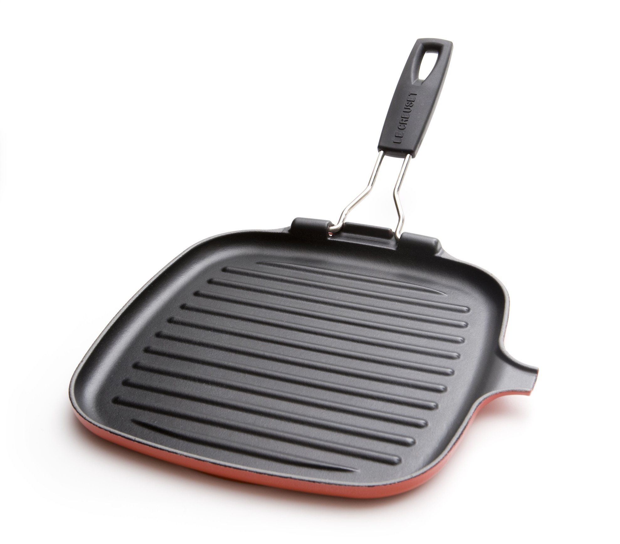 Le Creuset Cast Iron Square Grill Pan, 24 cm - Cerise