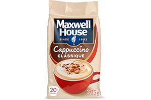 MAXWELL HOUSE MAXWELL, Cappuccino Classique, sachet de 235g de Cappuccino Soluble, 20 Tasses de Cappuccino