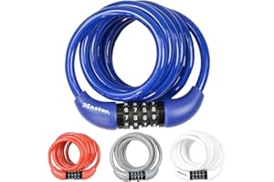 Master Lock Cable Antivol Vélo [1,8 m Câble] [Combinaison] [Extérieur] [Couleur Aléatoire] 8221EURDPROCOL - Idéal pour Vélo, Vélo Electrique, Skateboard, Poussettes, Tondeuses et autres Equipements