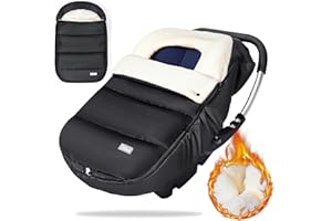 Orzbow Sacco Ovetto Invernale, Universale Sacco per Ovetto Neonato con Collare Regolabile, Calda Fodera in Vello Coral, Staccabile e Lavabile in Lavatrice (Nero)