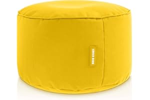 Green Bean© Sgabello a Sacco 25x45cm con Imbottitura in Perle EPS Pouf Cuscino Poggiapiedi per Poltrona a Sacco Cuscino per Pavimento Bambini e Adulti Solleva Le Gambe siediti Giallo