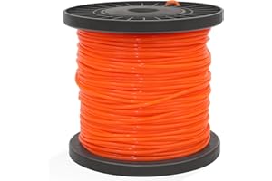 Zeqeey 2,4 mm x 100 m Rasentrimmerschnur Rund Mähfaden Trimmerfaden Fäden, Nylonschnur Rasentrimmerfaden für Garten Rasentrimmer und Elektro-Trimmer, Orange I24X