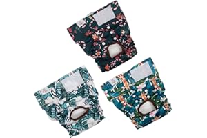 CuteBone Pannolini per Cani Lavabili, Confezione da 3 Mutandine Cane Femmina Calore, Pannolini per Cuccioli Riutilizzabili D39L-IT