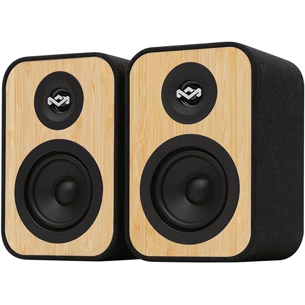 Enceintes Bibliothèque Actives House Of Marley Get Together Duo 2 - Stéréo Bluetooth - 2x10W - Bambou - 25h Autonomie - Compatible Vinyle