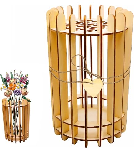 Kit de vase en bois pour Lego roses, fleurs de cerisier, tournesol, tulipes, jonquilles, lotus