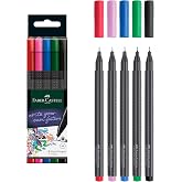Faber-Castell Grip Finepen İnce Ke&ccedil;e U&ccedil;lu Kalem Seti, 5&rsquo;li, Klasik Renkler, 0.4 mm, Metal Destekli, Ergonomik &Uuml;&ccedil;gen G&ouml;vde