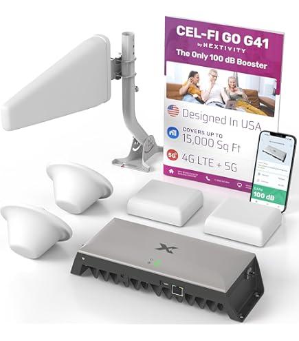 CEL-FI GO G41 | Mobile Phone Signal Booster for Home | 4G, 5G, EE, Three,  O2, and Vodafone | Up to 15,000 Sq Ft Coverage | 100 dB Cell Phone Signal  Booster |