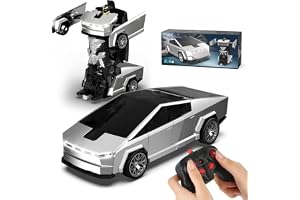 SLEEPHEAD® Remote Control Car Cyber-Inspired Transformer Cars 2.4Ghz One-Button Deformation 360° Rotation Drift Rc Car Robot Rc Truck Toys (Grey)