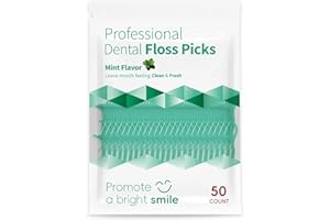 COBEFY 50 Count Dental Floss Picks, Mint Flavor, Travel Size Pack for Fresh Breath, Deep Cleaning Daily Oral Care for Tight Teeth, Easy Take Out Portable Package for On The Go(Pack of 1)