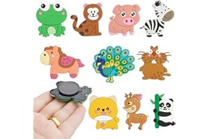 RIEOANY 10er Set 3D Tiermagnete farbenfroh - Kinder Magnete Magnete Kühlschrank Weich-PVC ca. 4.5-5cm für Kleinkinder 1-3 Jahre