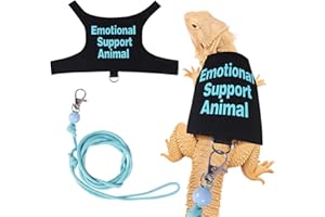 Fnaobai Beard Dragon Harness and Leash Adjustable Reptile Lizard Rope Vest Clothes Starter Kit Small Animal Walking Accessories Outdoor Blue