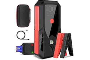 QZUAUKU Jump Starter Power Pack, 2000A Peak 13200 mAh Car Battery Booster Jump Starter (up to 6.0 L Gas or 5.5 L Diesel Engines), Jump Pack with LED Flashlight, 3.0 Quick Charge USB and Compass