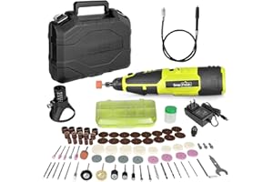 SnapFresh Utensile Rotante Strumento Multifunzione Kit 12V- 6 Velocità 5000-28000 giri/min/con 77 Accessori +1 Albero Flessibile/per taglio incisione foratura Fai-da-te smerigliatura lucidatura