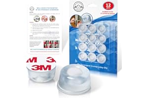 BE STRONGEST HOMEWARE Rubber Door Stop - Door Stoppers 12 Pack – Clear Rubber Door Stopper Bumpers Wall Mounted - Door Stops Rubber Self Adhesive - Rubber Door Stops Guard Your Wall Against Slam Door Knob and Handle (12)