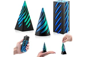 BUKBAS 3 Pcs 3D Printed Fidget Toy, Impossible Cone Pyramid Spiral Cone Passthrough Sculpture Fidget Toys, Fun Anxiety Stress Relief Toy For Home Office Desk Decor Engineer Souvenir Gift