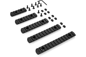 RimFly Rail Picatinny Pack 5 Ringhiere + Viti Mlok e Airsoft Keysoft Chiave per Fucile 20/21mm Adattatore tattico Tessitore Accessori da Caccia Pistola Keymod Visiera Paintball
