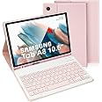LAMA Samsung Galaxy Tab A8 Keyboard Case with Built-in S Pen Holder for Samsung Tab A8 10.5in 2021 (SM-X200/X205/X207) UK Layout, Slim Smart Galaxy Tab A8 Tablet Cover&Detachable Keyboard, Pink