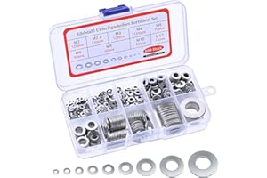 MUMDOYAL Ensemble assorti de rondelles en acier inoxydable avec 9 tailles - 684 pièces, rondelles plates et rondelles de sécurité