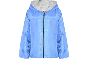 A2Z 4 Kids Girls Boys Raincoats Jackets Kids Lightweight Kag Mac Waterproof Hooded Jacket Cagoule Rain Mac Age 5-13 Years