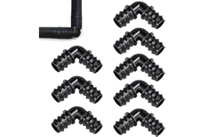 AZUSHWER 8 Pcs 13mm(1/2 Inch) Garden Barbed Connector, 90° Elbows for Leak-Free Drip Irrigation Systems, Barbed Elbow for Pond and Garden Hose, Ideal for Use with Buried Soaker Hoses