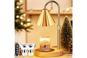 Joycome Candle Warmer Lamp, Electric Candle Warmer with Timer Dimmable, Adjustable Height Candle Burner Lamp, Candle Melting Lamp with 2 Bulbs, Candle Warming Lamp for Home Yoga Christmas Decor