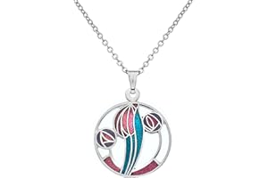 CELTIC LANDS Mackintosh Rose & Tulip Pendant - Red
