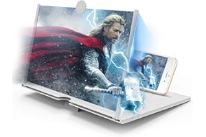 Newseego 10" Lupa de Pantalla de Teléfono, 3D HD Amplificador de Pantalla Videos Películas Amplificador Soporte de Teléfono Plegable Amplificador para Todos Smartphone, Blanco
