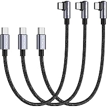 Aceyoon Cavo USB C Corto 22cm 240W 40Gbps - Angolato 90° Per Ricarica Veloce E Dati, Compatibile IPhone 16 E Galaxy - 4