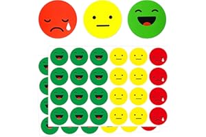 LLMtn 1200 Stück Emotion Aufkleber für Lehrer und Kinder, 600 Grün 400 Gelb 200 Rot Pädagogische Belohnung Bewertung Aufkleber 2.5CM