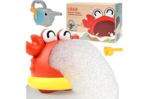 Zliger Jouets de Bain pour Bébé, Machine à Bulles de Crabe avec Souffleur Petit Eléphant Souffleuse à Bouche à Manivelle Double Mode Jouets Aquatiques pour Enfants