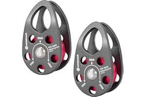 ‎NEWDOAR NewDoar Micro Mikro Mobile Seilrolle Umlenkrolle 30KN/6746 lb Mobile Einzelrolle Pulley Flaschenzug für max. 12 mm Seil zum Klettern, Rettungsheben, Anhalterfahren