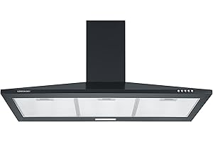 Cookology Energy A Rated 100cm Wall Mounted Extractor Fan | Black 100cm Chimney Cooker Hood